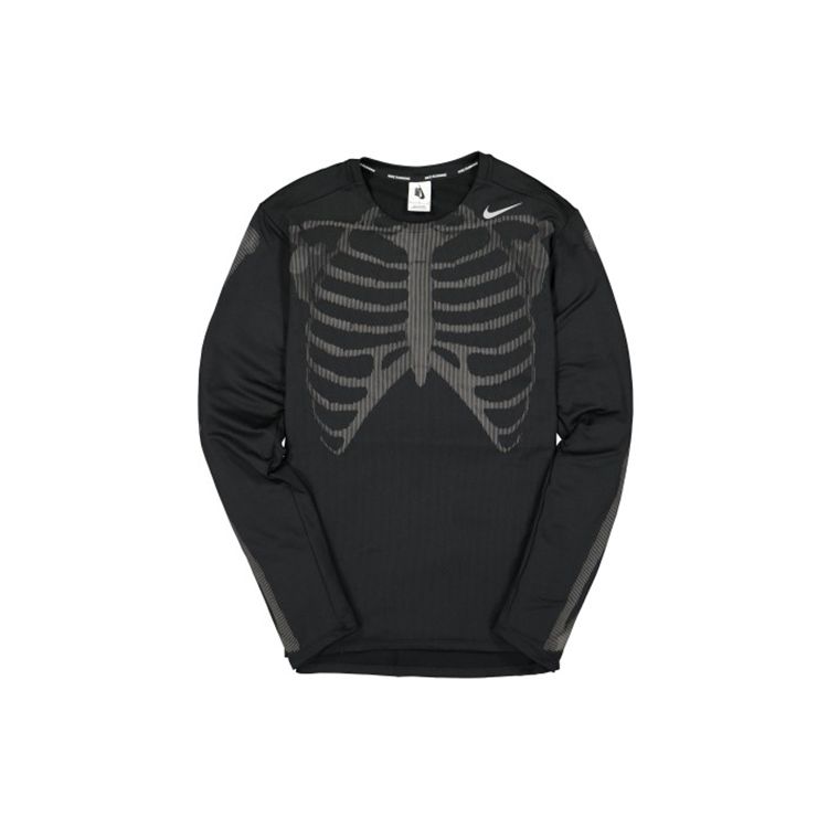 

Nike Хэллоуин Лимитированная Серия Скелетный Узор Футболка с Круглым Вырезом и Длинным Рукавом Мужская Топы Черный CD6402-010 S