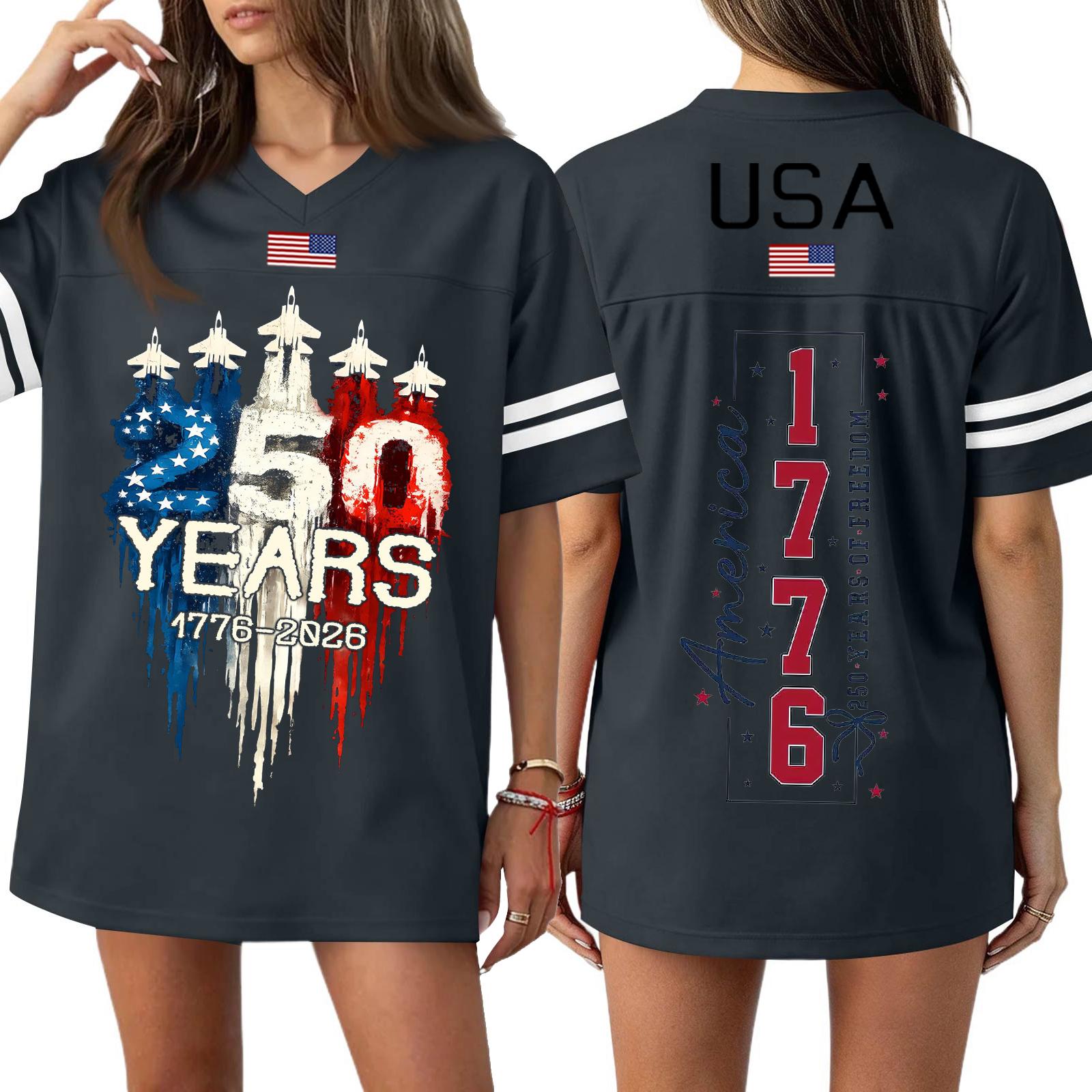 Women s Casual Fashion V-Neck Sports Independence Day Print Short Sleeve Sports T-Shirt Top S