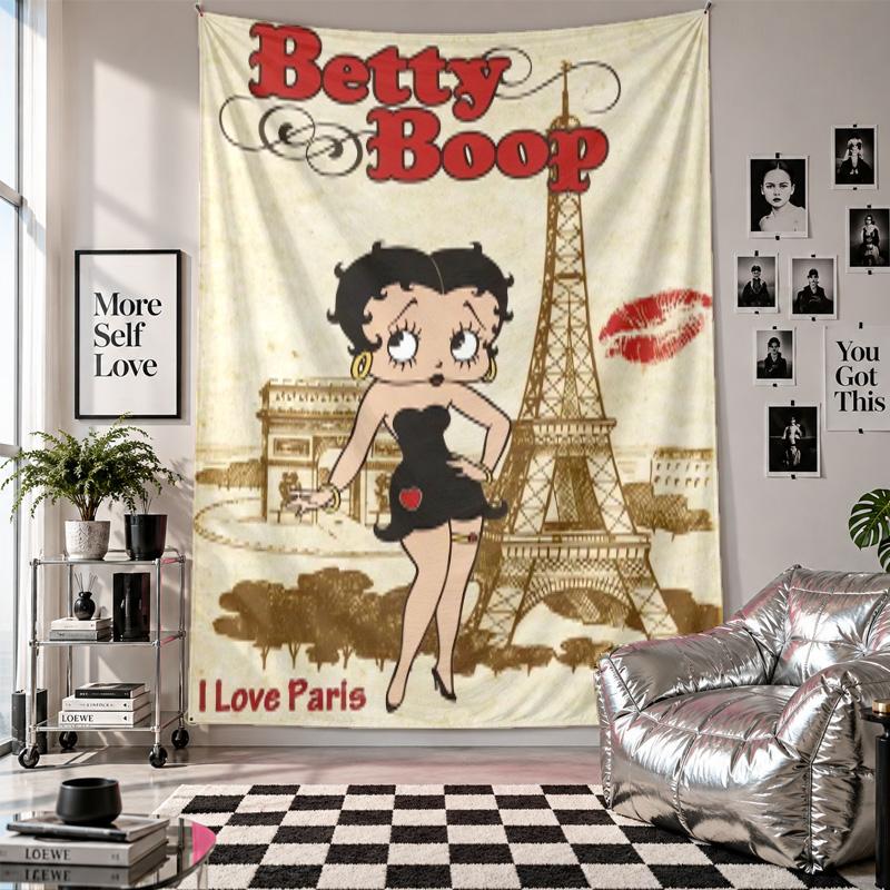 Wall TapestryBetty Boop Art Hanging Cloth Decorative Background Cover for Room Decoration