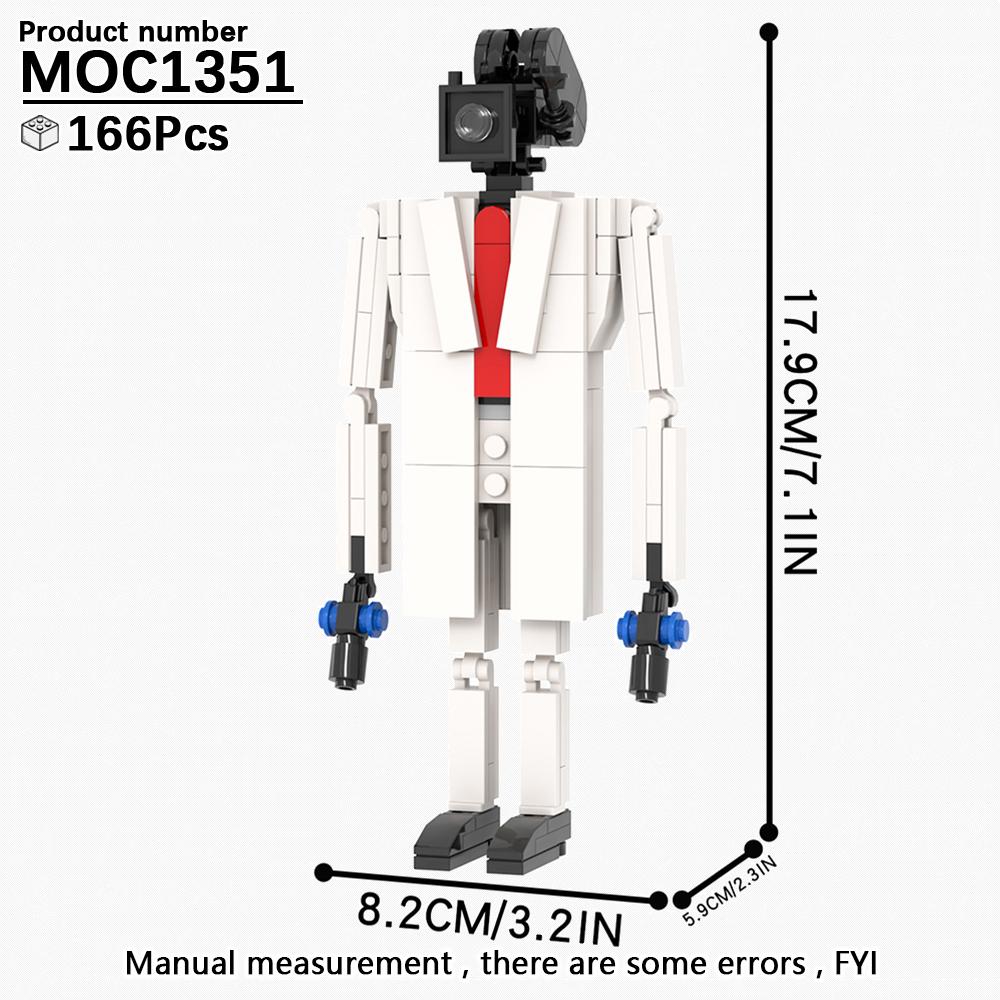 MOOXI Skibidi Toilet Kempingová sada MOC Kostky Hra Super Titan Boss Woofer TV Kamera Reproduktor Sirénový Muž Boss Stavebnice Dětské Hračky