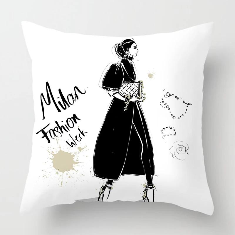 Nordic Fashion Ladies Pillowcase Home Decoration Living Room Sofa Cushion Cover Cushion Cover  Bed Decoration Pillow set