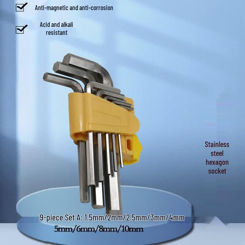 Zhong Ge 9-Piece 304 Stainless Steel Extended Hex Key Set