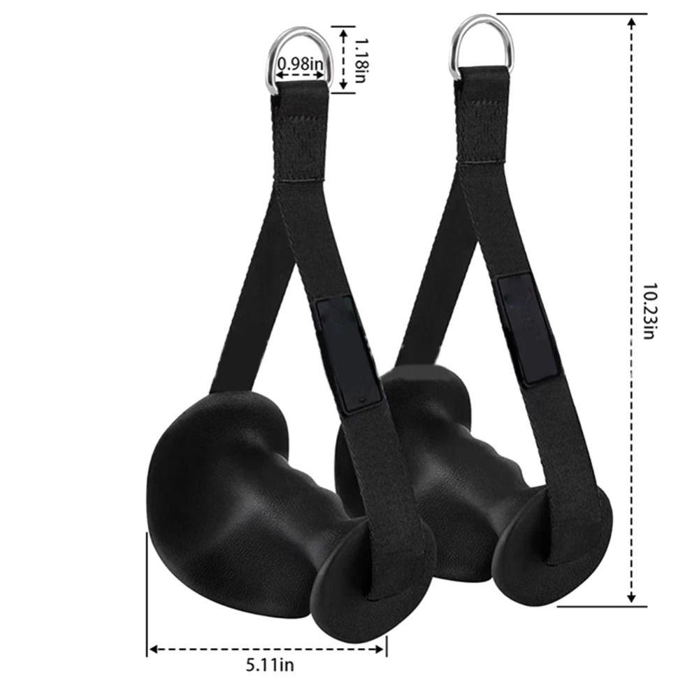 1 Pair Ergonomic Fitness Pull Rope Fits The Palm Rubber Grip Gantry Pull Rope Anti-Slippery Stable Gym Equipment Pull Rope Gym