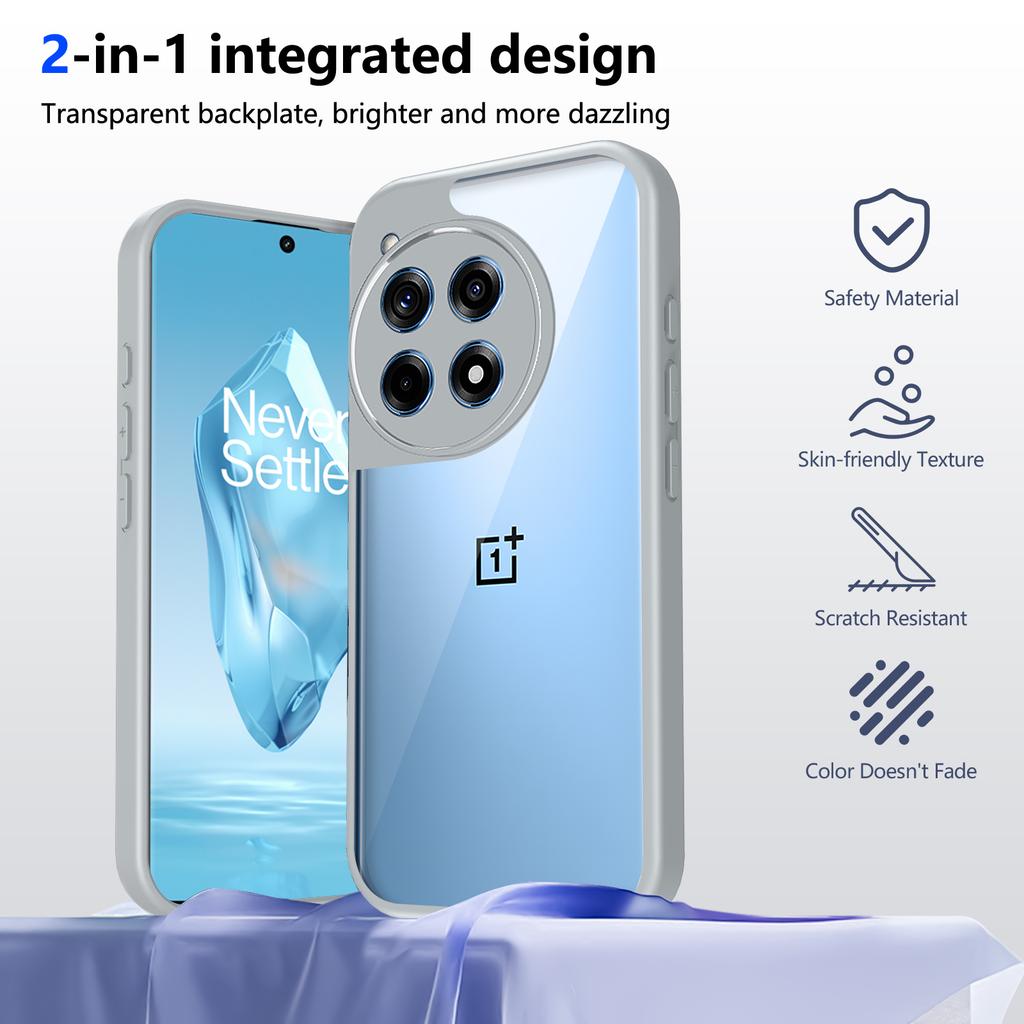 Oneplus 12R CPH2609 CPH2611 Case Air Cushion Shockproof Silicone Bumper Clear Matte Back Cover Hard Phone Case for Oneplus12R 5G