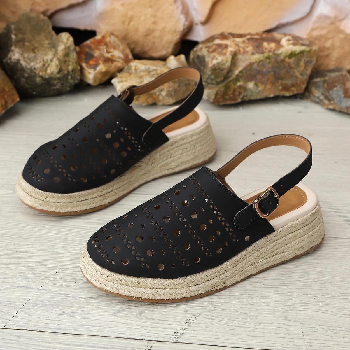 

Fashion Women Sandals 2025 New Summer Casual Platform Sandals Out Breathable Sandals Outdoor Lightweight Comfortable Shoes for Women 35 чёрный