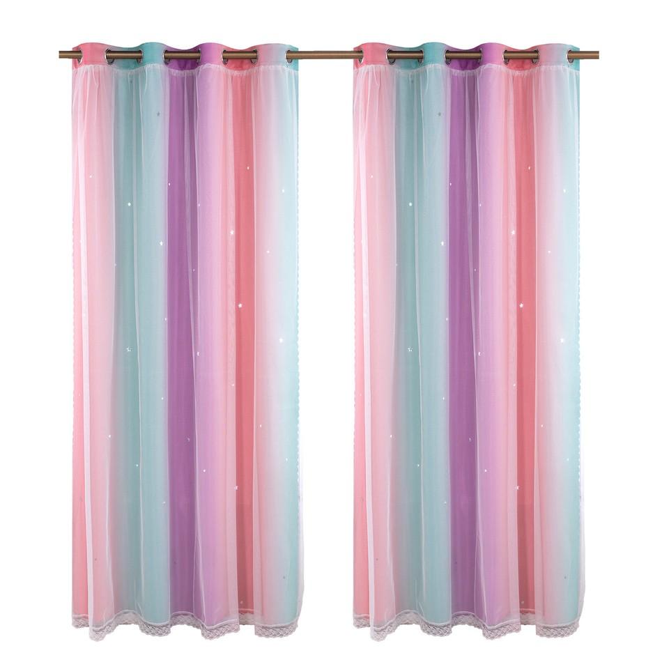 Children's Room Curtains with Eyelets, Voile Eyelet Curtains, Star Curtains