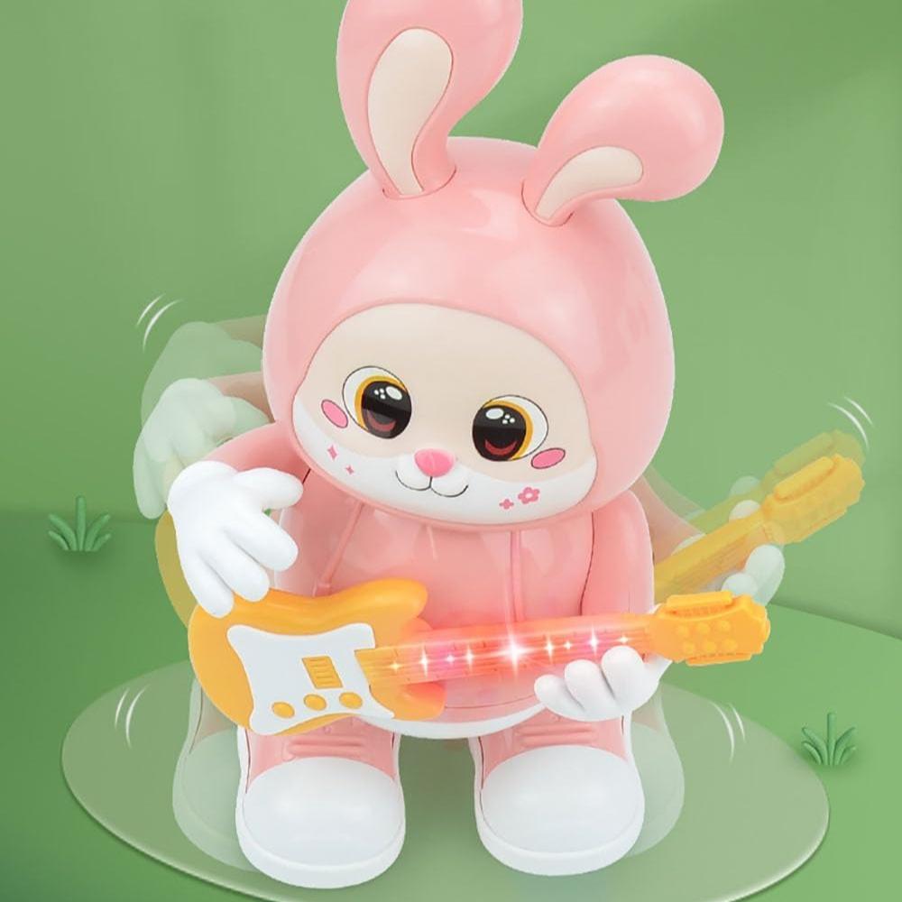 Dancing Bunny Toy with Music & Lights Rabbit Guitarist Musical Toy for Baby Legs Move & Body Twist Birthday Gift for Toddlers