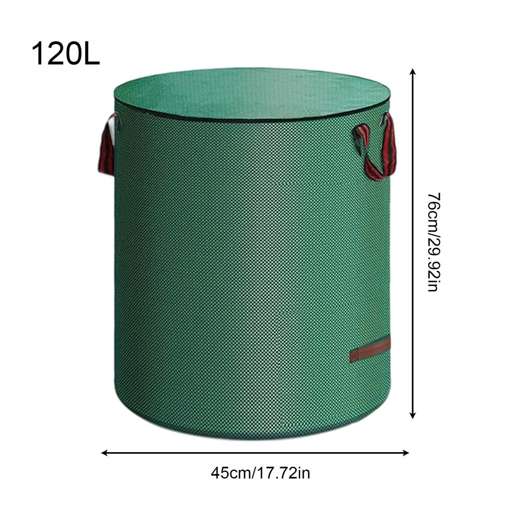 Large Capacity Garden Leaf Bag Branches and Fallen Leaves Collection Bag Dark Green PP Woven Reusable Plant Garbage Bag Supplies