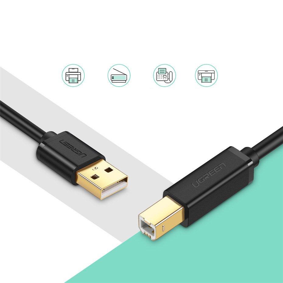 Ugreen 3 Meter USB 2.0 Type B Printer Cable - High-Speed Connection, Model 10351, Black