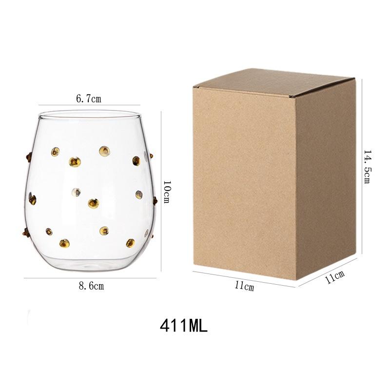 Borosilicate Glass Cups with Irregular Dots Textured Bump Tumbler Clear Glass Drinkware for Water Juice Milk Coffee Latte Mug