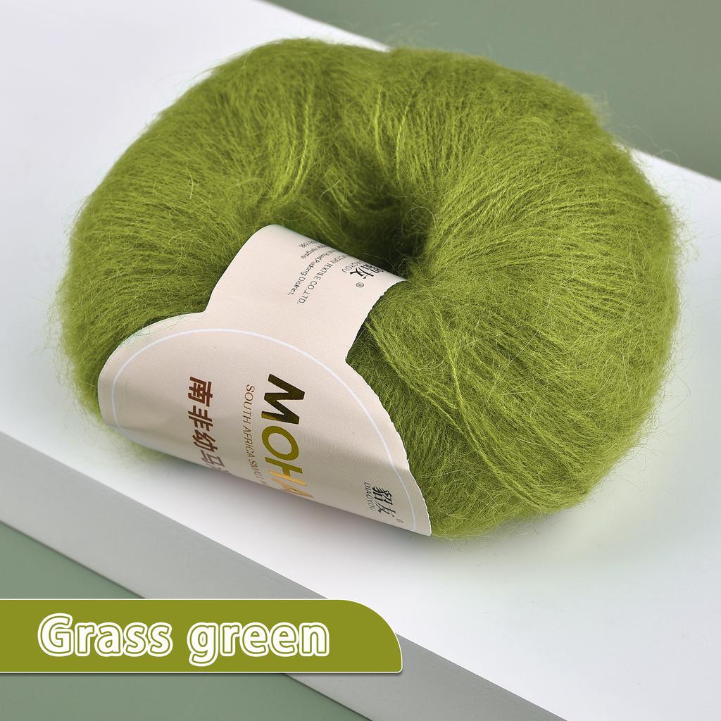 25g/Roll Soft Wool Knitting Cashmere Long Thin Yarn Roll Mohair Yarn DIY Hand Crochet Soft Mohair Cashmere Wool Knitting Yarn