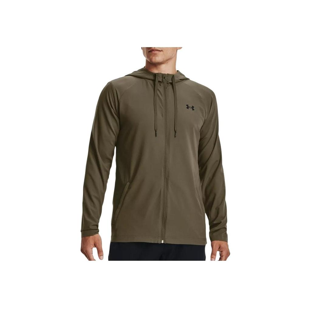 Under Armour Solid Color Logo Sports Casual Hooded Jacket Men Jacket Green 1370499-361