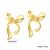 Fashionable Bow-shaped Stud Earrings for Women, Made of Stainless Steel With Gold Plating, Premium Everyday Jewelry Accessory