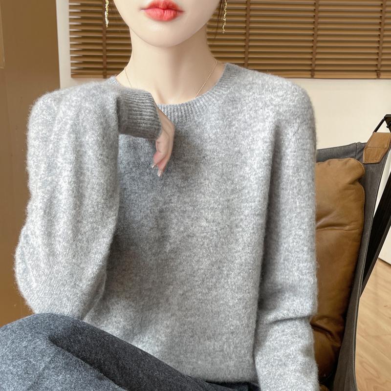 Women's Cashmere Sweater Qinghe Cashmere 30% Cashmere 70% Wool Autumn and Winter Pullover Warm and Fashionable