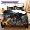 Theevildragon Pattern Bedding Quilt Set Quilt Cover Pillowcase Home Decoration Birthday Gift (1 * duvet cover + 2 * pillowcase, without core)