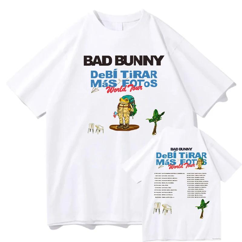 Mens Tshirt Bad Bunny DTMF Residencia Tour 2026 Summer with Pattern Design Cotton Mens Oversized Tshirt Street Wear Y2K