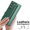 ZFOLD7: Spring-Loaded Pen Slot & Stylus Case for Samsung Z Fold 6/5/4/3 with Electroplated Leather Finish