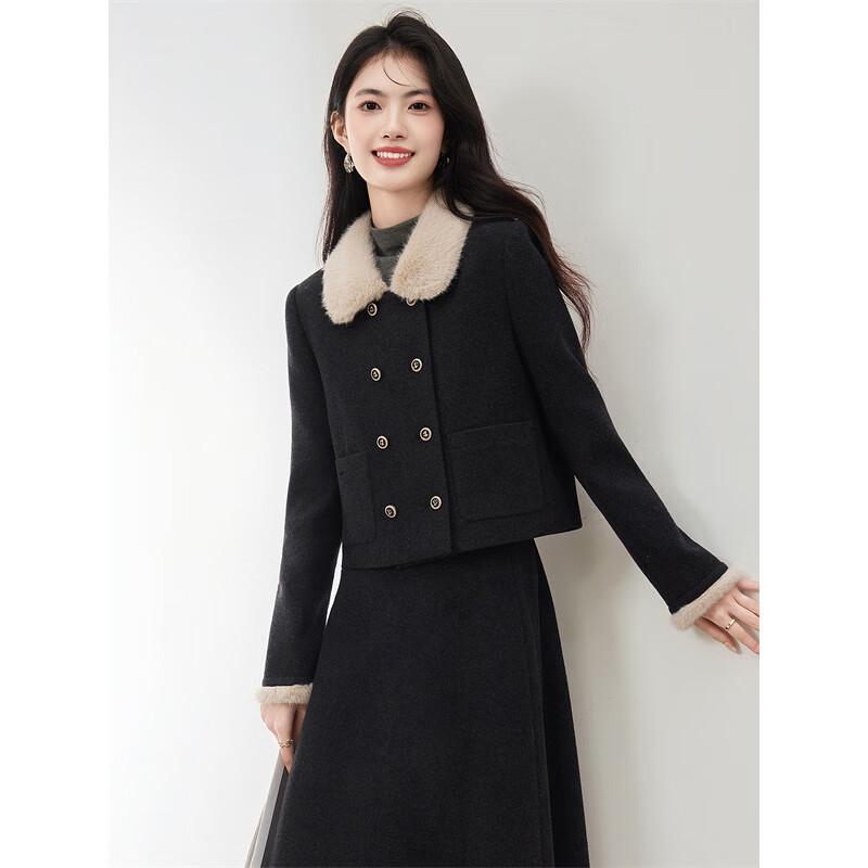 Elegant Women's Feather Down Collar Jacket