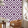 Wallpaper Casual Checkerboard White, Plum and Purple 50x1000