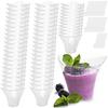 50 Pcs Dessert Cups with 50 Spoons Clear 3.38oz/100ml Mini Reusable Dessert Pots Clear Plastic Parfait Appetizer Cup Mousse