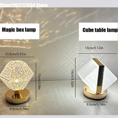 Lampe de table en métal simple et moderne pour chambre à coucher, lit, cristal acrylique, décoration, petite veilleuse, lumière d'ambiance