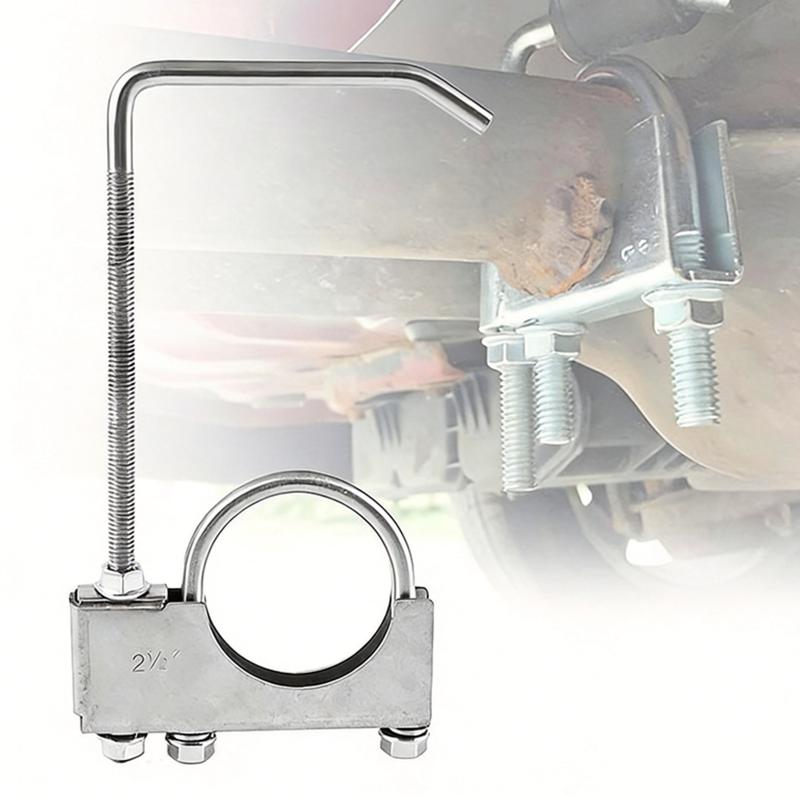 2.5 Inch Automobile Exhaust Clamp With Hanger Hook Rear Muffler Hanger Tool Adjustable Fastening Bracket For Car Exhaust Systems