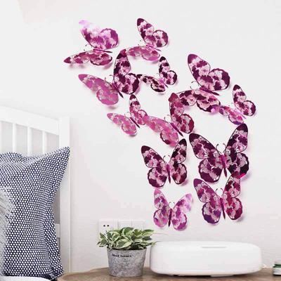 12 Piezas Pegatinas de Pared de Mariposa 10 Colores Recorte de Papel Perlado DIY Decoración Hogar Habitación