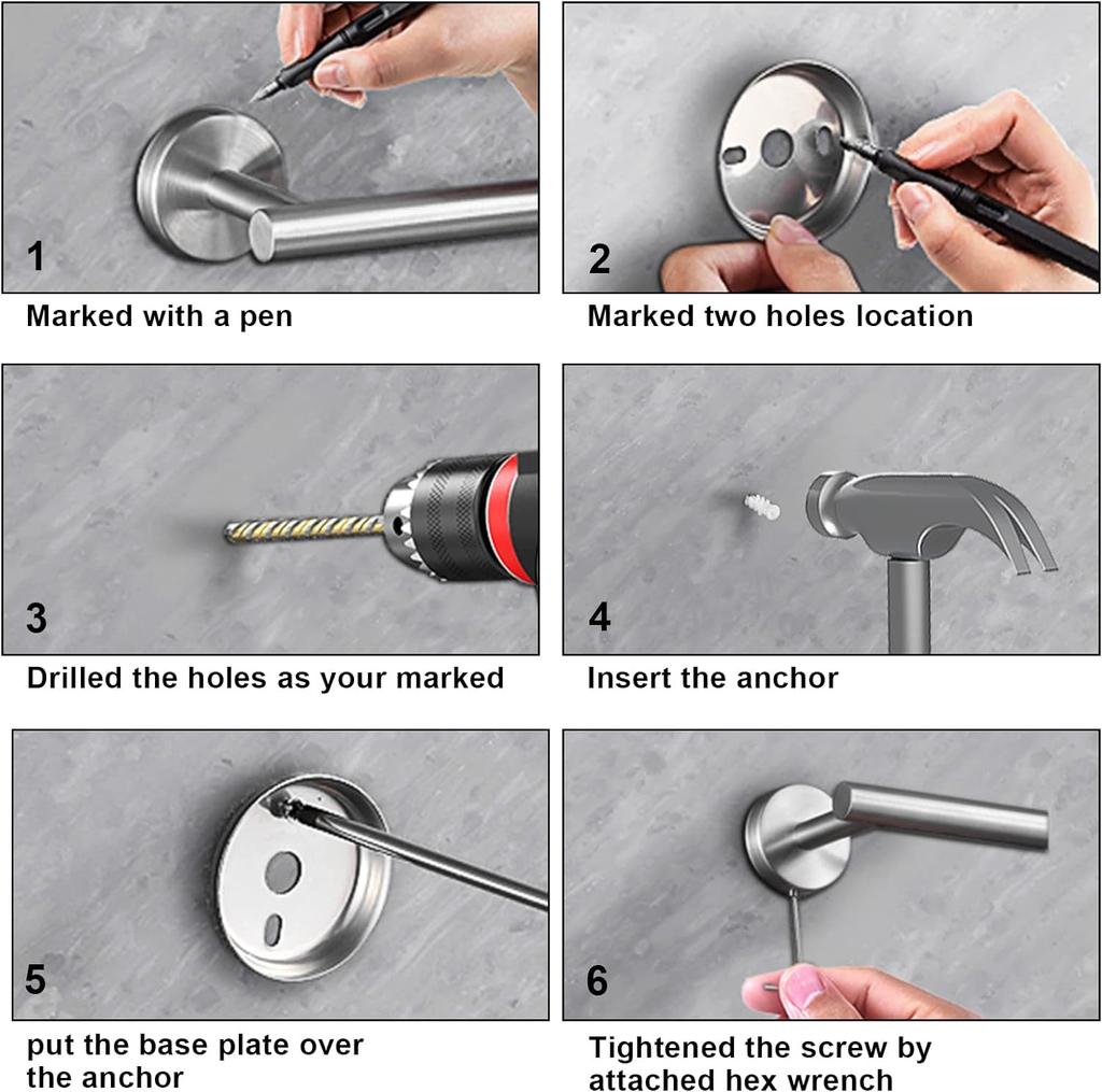 Klebende Badezimmer-Hardware-Zubehör Handtuchhalter Toilettenpapier-Spender Halter Wandmantelhaken Handtuchstange Ring Rollenhalter Set