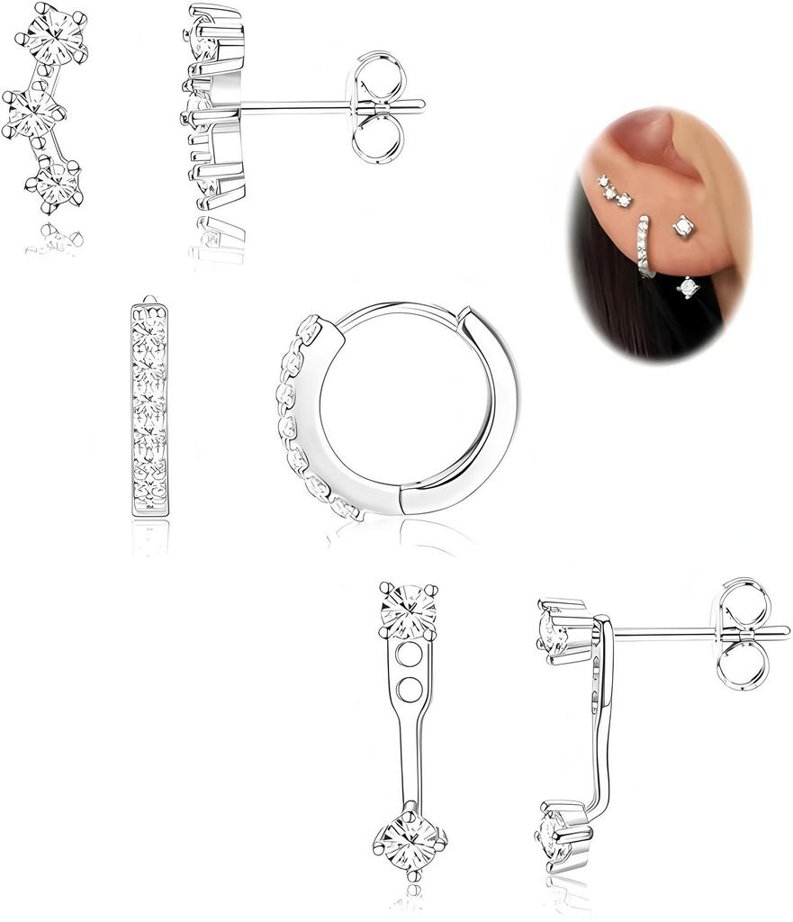 2024 Women's Electroplated Gold Earrings Set: 6-Piece European & American Style