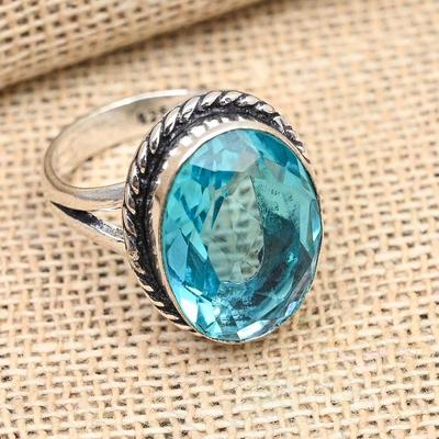 Amazing London Blue Topaz Gemstone Handmade 925 Sterling Silver Ring Jewelry