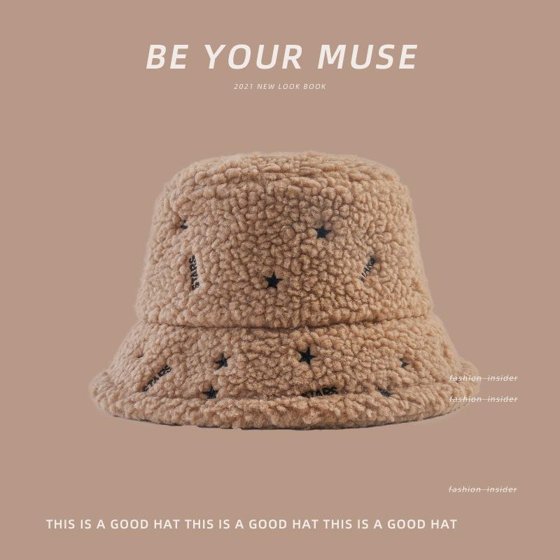 

The new lamb plush hat Korean version of the versatile student shows a small face Japanese basin hat tide M（56-58cm）