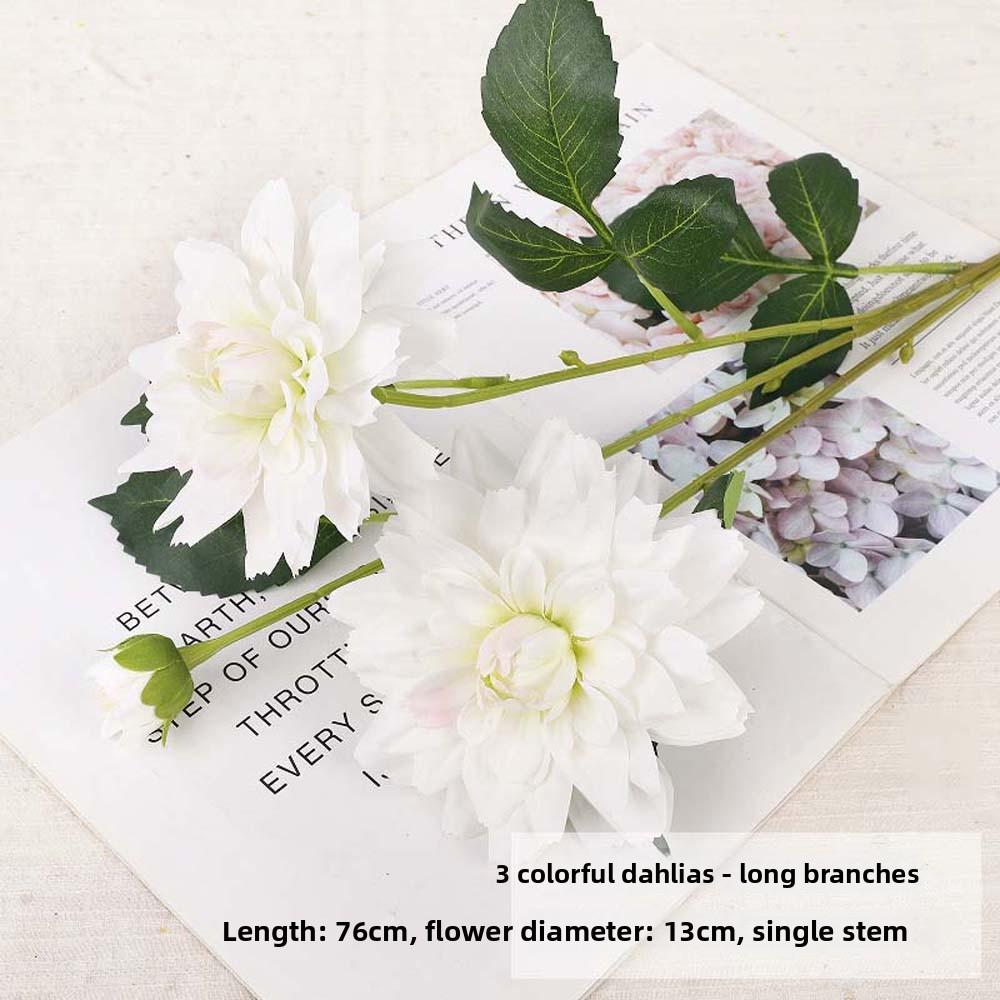 Real Touch Artificial Dahlia Flower Realistic Plant Simulation Big Dahlia Handmade 76cm Fake Flower Dining Table Decor