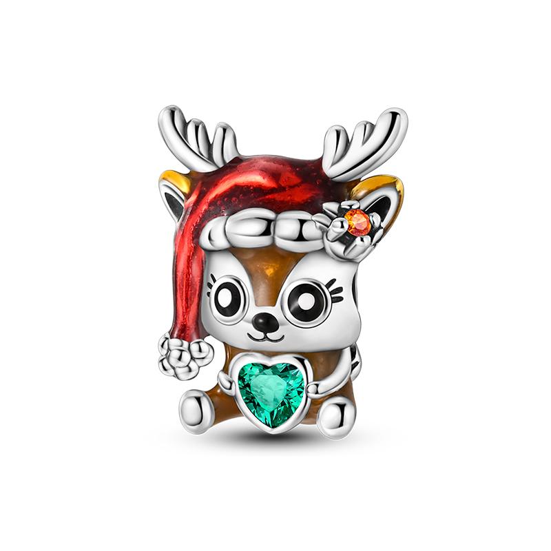 Newcopper Santa Claus Elk Socks Christmas Charms Beads Fit 3Mmoriginal Bracelets Diy Party Jewelry Festival Gifts