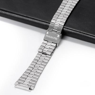Bambus-Gelenk Edelstahl-Uhrenarmband für Xiaomi und Huawei - Unisex, 18mm/20mm