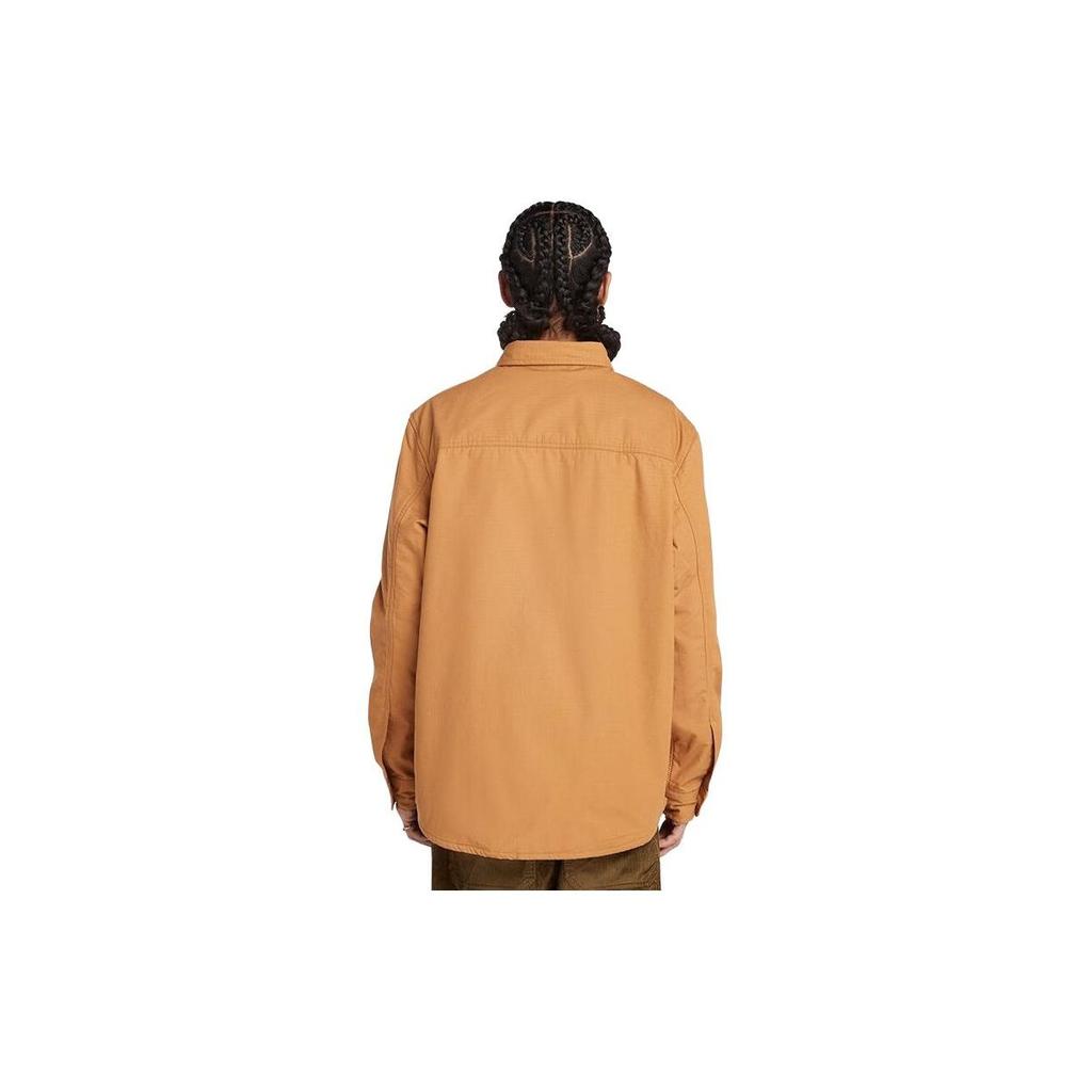 Timberland Solid Color Pocket Spliced Outdoor Casual Long Sleeve Shirt Men Shirts Wheat A2CS7-P47