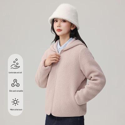 Women's Hooded Faux Lamb Wool Fleece Jacket