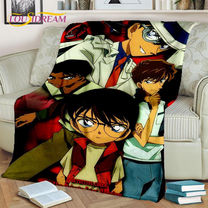 Kreskówka HD Detektyw Conan Anime Koc 3D, Miękki koc do rzucania na dom, sypialnię, łóżko, sofę, na piknik, w podróży, do biura, koc okrywowy dla dzieci