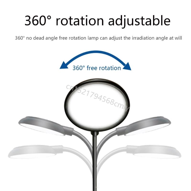 Aquarium LED Clamp Light 360-Degree Flexible to Adjust Lighting Illuminates Fish Tanks without Radiation Wide Clip 6XDE