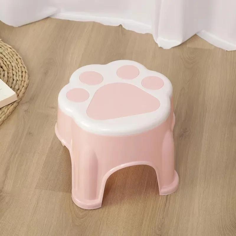 Scaun Cartoon Labă de Urs Acasă Vânzare cu Ridicata Plastic Îngroșat Anti-Alunecare Scaun Mic Baie Picior Pridvor Scaun Culoare Solidă