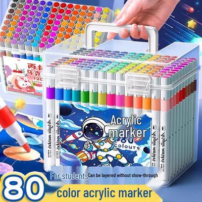 36-farbiges, nicht auslaufendes Acryl-Aquarell-Marker-Set für Kinder & Schüler – Stapelbare Kunststifte zum Zeichnen
