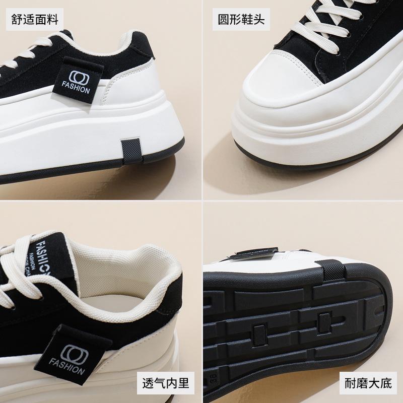 2025 spring new Korean version ins breathable little white shoes women's low-top casual board shoes platform muffin shoes women HB607