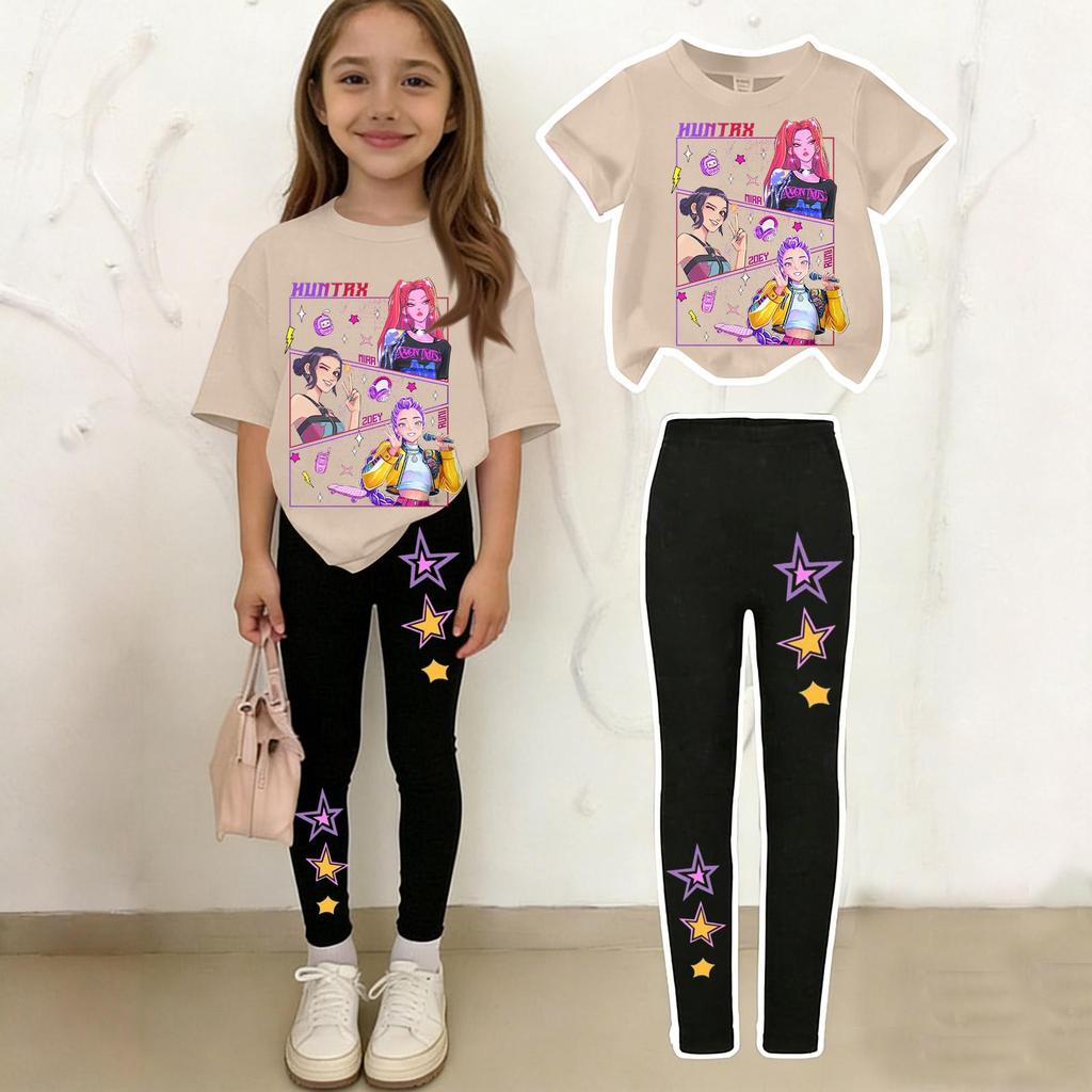 Children's Casual Short-sleeved Printed Short-sleeved Shirt And Pants Two-piece Set