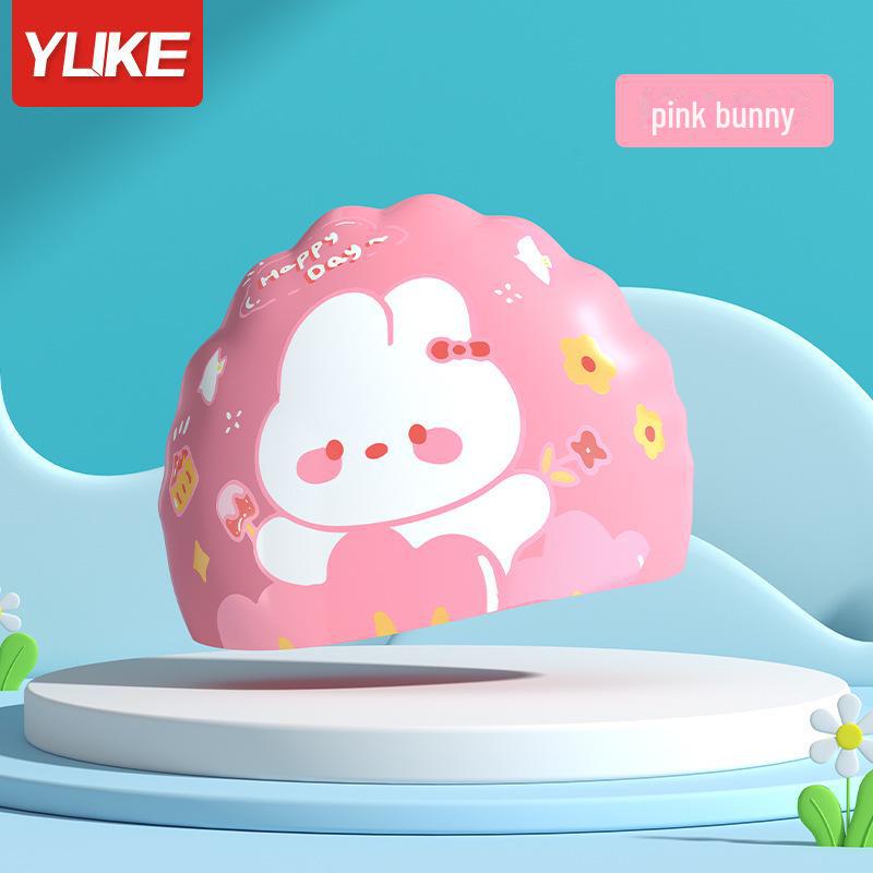 Ekte Yuke Tegneserie PU Vanntett Barnesvømmehette og Svømmebriller med Ørebeskyttelse