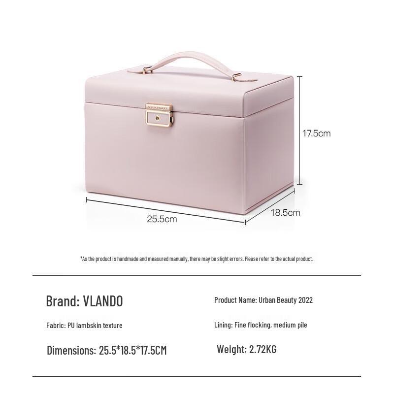 VLANDO Luxus Lammkornleder Schmuckschatulle