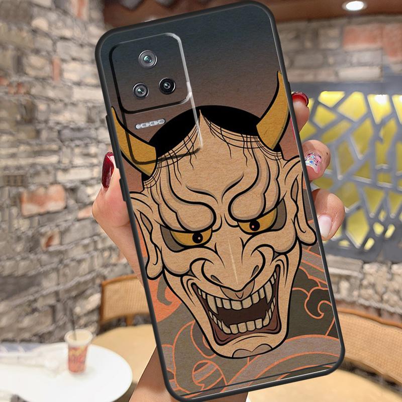 Samurai Oni Mask Case For Xiaomi 14 Ultra 15 13 11T 12T 13T 14T Pro POCO X3 X5 X6 X7 Pro M6 F5 F6 Pro Cover