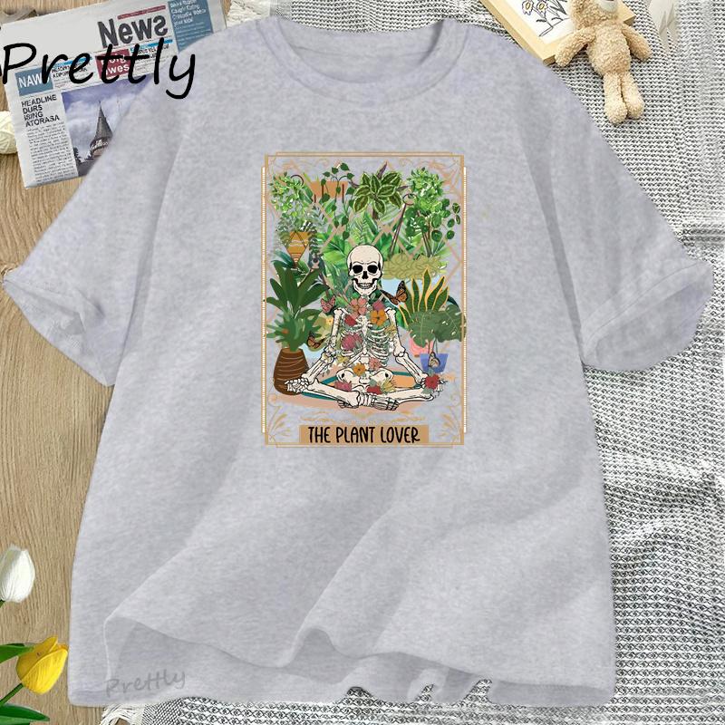 Lustiges Diabetes T-Shirt Herren Damen Skelett Pflanze Grafik T-Shirts Baumwolle Kurzarm T-Shirt Locker Damen Kleidung Oberteile