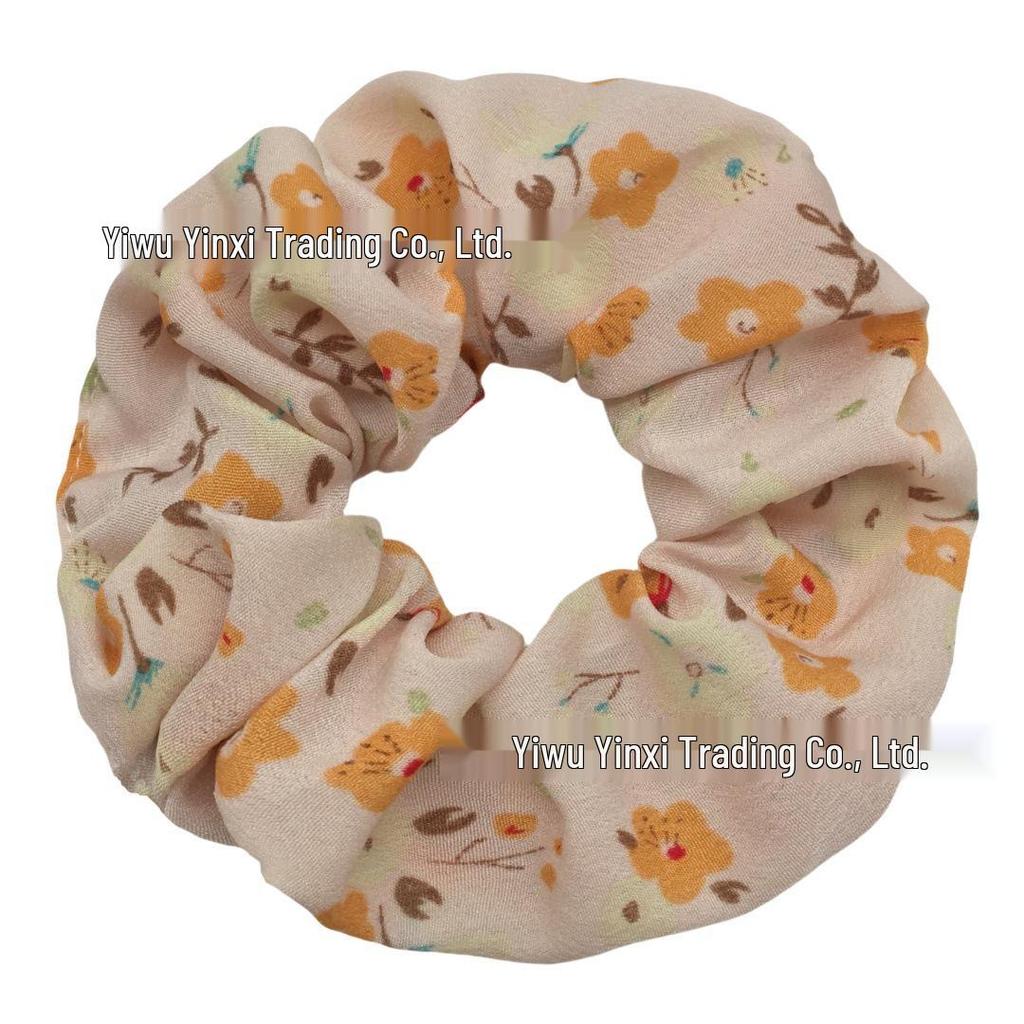 Vintage Blumen Chiffon Haargummis - Elegante Haaraccessoires & Kopfbedeckungen