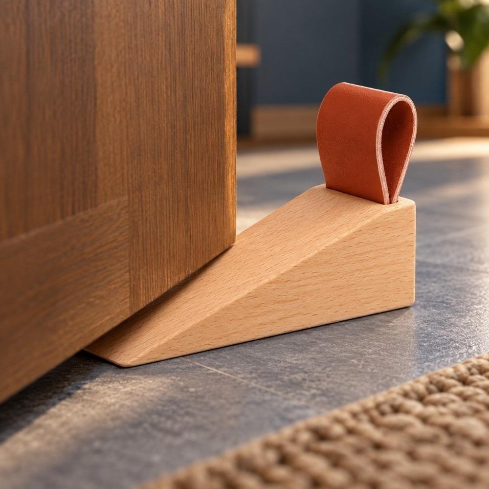 Solid Wood Door Wedge Rubber Pad Door Holder New Door Stop Wedge Living Room Hotel