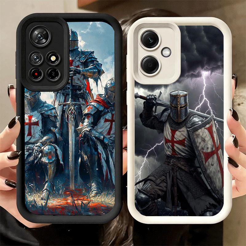Kreuzritter Templer Weiche Handyhülle für Xiaomi Poco X7 X6 X5 Pro X4 Gt X3 F7 Ultra M8 M7 Redmi 15C 15 14C 13 13C 12 12C 10