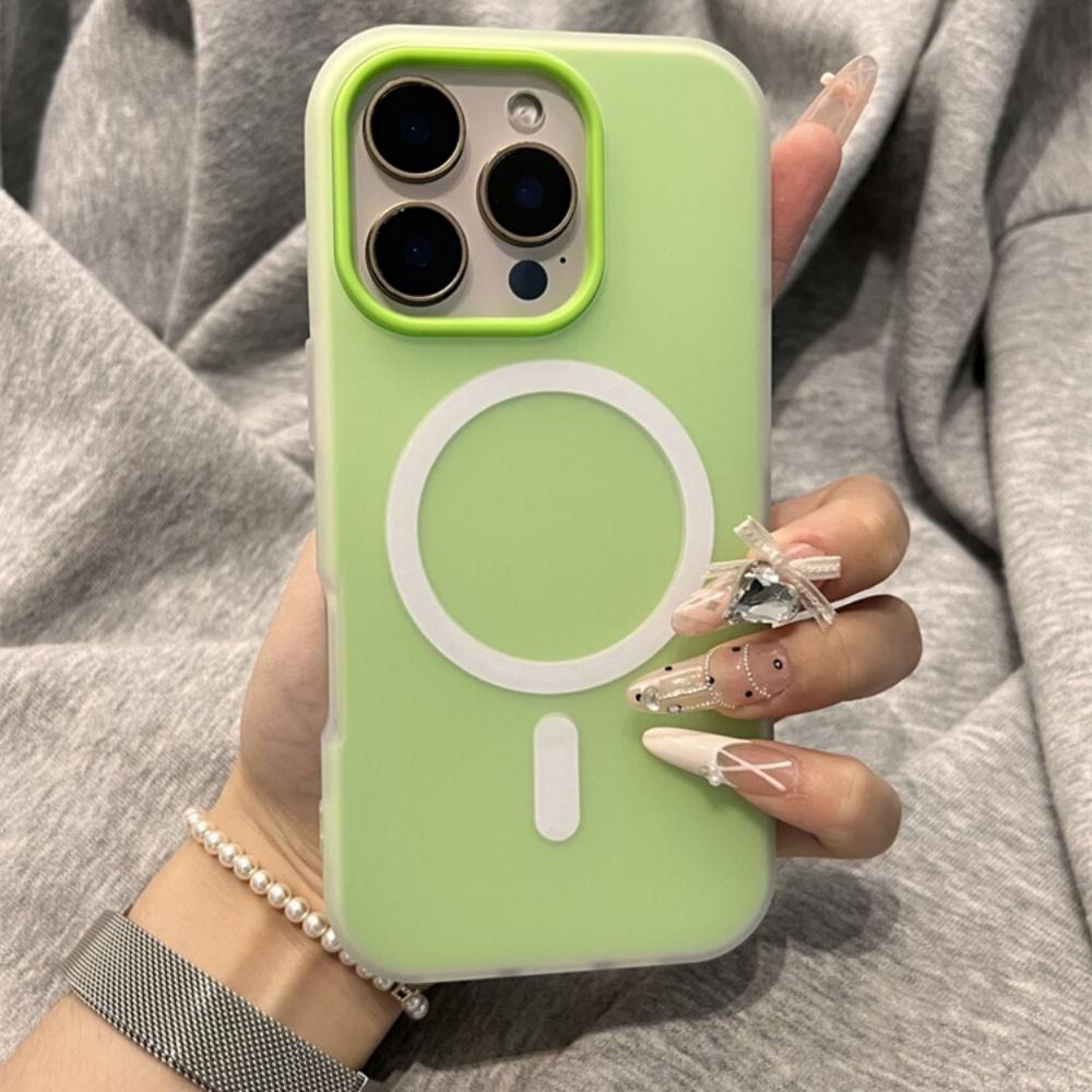 Luxury Candy Matte for Magsafe Case for iPhone 17 Air 16 15 14 13 12 Pro Max 11 16Plus 16E 17Pro Magnetic Clear 2 IN 1 Cover